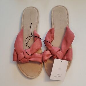 LC Lauren Conrad Rose Pink Knotted Slide Sandals